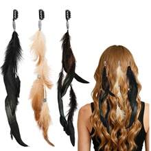 3 pezzi Fermagli per capelli con piume, Fasce boeme, Estensioni per capelli stile pettine fatte a mano stile hippie, Accessori per capelli per donne e ragazze, Fasce per capelli da spiaggia estive, Vacanze, Viaggi - Marrone ruggine - Visualizzare 14