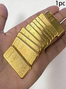 Mini Fake Gold Bar Set. Imitation Gold Ingot, Decorative Prop, Photography Decor, Toy Model, Fake Gold Model, Mini Model, Miniature Model, Miniature Item, Mini Trinket, Mini Toy, Toy, Man's Toy, St. Patrick's Day - Multicolor - View 10
