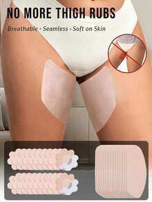 1/5/10pcs Anti-Chafing Thigh Pads, Breathable Seamless Thigh Protectors, Disposable Skin-Friendly Adhesive Patches, Prevent Inner Thigh Friction, Anti-Chafing - Thick style - View 1