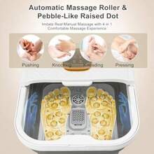 UNIFULL Collapsible Foot Spa Bath with Heat Motorized Massage Balls Touch Screen Foot Pedicure Kit Temperature Control Pedicure Foot Spa Foot Bath - Blanco - Ver 4