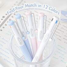 3-Pack, Minimalist Style 0.5mm CS Tip 4-Color Ballpoint Pen (Rolling Clip) |   Specialized In Ink, Neutral Tones, Suitable For All Writing Scenarios - 3 mặt hàng - Xem 1