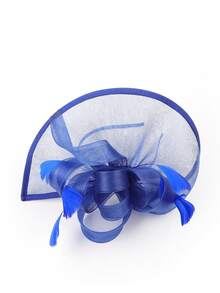 1 pieza Fascinador para mujer Clip para el cabello Sombrero Bombín Pluma Flor Velo Sombrero para fiesta de boda Sombrero de té Horquilla con flor para banquete de boda - A - Ver 8