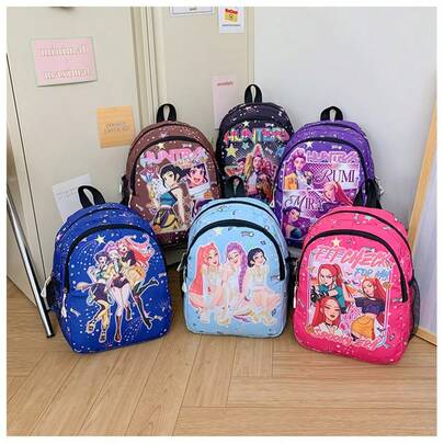 Ba lô KPOP phiên bản Hàn Quốc, kiểu dáng hoạt hình mới, nhóm nhạc nữ săn phù thủy, dễ thương dành cho nam và nữ.