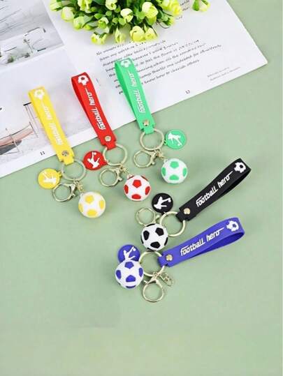 Móc khóa lưu niệm World Cup, mặt dây chuyền bóng đá cho ba lô, quà tặng nhỏ, quà năm mới, quà Valentine, quà Phục Sinh. Móc khóa bóng đá mini, mặt dây chuyền cao su mềm mô phỏng chân thực, phụ kiện ba lô học sinh, một món quà nhỏ hấp dẫn.