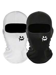 1pc Or 2pcs/Set Unisex Printed Balaclava Hat, Versatile Cycling Headwear, Face Mask For Outdoor Riding - Multicolor - View 1