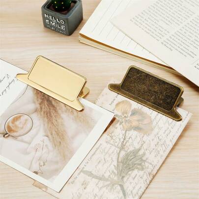 A Vintage Metal Binder, A Golden/Bronze Notebook Clip, A Multi-Functional Paper And Photo Clip, Suitable For Scrapbooking, Diary, Office, And School Stationery