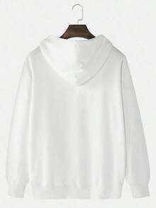 Sudadera con capucha de unicolor, de manga larga, con cordón y bolsillos para hombre GRDR - Gris Claro - Ver 11