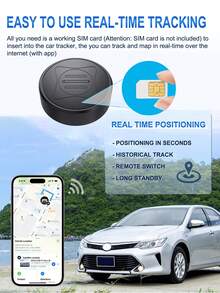 Mini GPS Locator, Portable GPS Tracker, Anti-Lost Real-Time GPS Tracking Device, Magnetic GPS Car Locator, Global Coverage Position Tracker For Car, Pet, Children, Wallet (SIM Card Not Included) - Multicolor - View 5