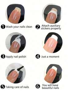 18pcs (864pcs) French Manicure Nail Stickers, Self-Adhesive Nail Wraps For Nail Art Decoration - Crescent Moon Design, Suitable For Nail Polish And Glitter, Create Flawless French Manicure - Multicolor - View 3