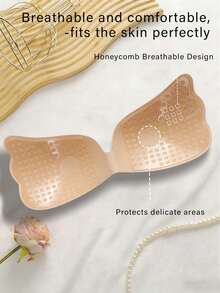 1件隐形聚拢粘性文胸 – 无肩带无背带文胸，透气隐形，适合连衣裙、婚纱和夏季服装。 - 彩色 - 查看 5