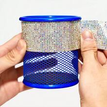 ملصقات الراين لامعة DIY لتزيين السيارة، ملصقات ذاتية اللصق، أوراق الراين بالصهر الساخن (مناسبة لتزيين السيارة والحرف اليدوية، تحتوي على 9680 قطعة من الراين بحجم 2 مم (كريستال AB، 7.9" * 9.45")) - متعدد الألوان - مشاهدة 3