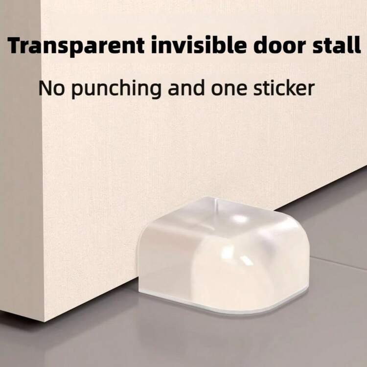 1pc Transparent Door Stopper Cushion - Super Elastic Soft Rubber Self-Adhesive Shock Absorber, Suitable For Wall Protection, Office And Home Furniture Handles, Clear Plastic Door Bumper, Minimalist Design, Self-Adhesive Bottom - Square - View 10