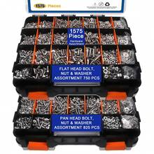 1575 Piece Stainless Steel Screw Fastener Assortment Kit With Dual Sided Organizer Box Durable Phillips Pan Head Flat Head Screws Nuts Washers For Diy Repairs - Orange - View 1