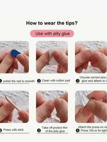 50 miếng/1200 miếng dán móng tay siêu dính, dạng gel thạch, mỏng, chống thấm nước. - Trong sáng - Xem 6