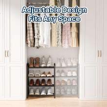 Expandable Shoe Rack, 4 Adjustable Levels, 44539381 - 酒紅色 - 查看 2