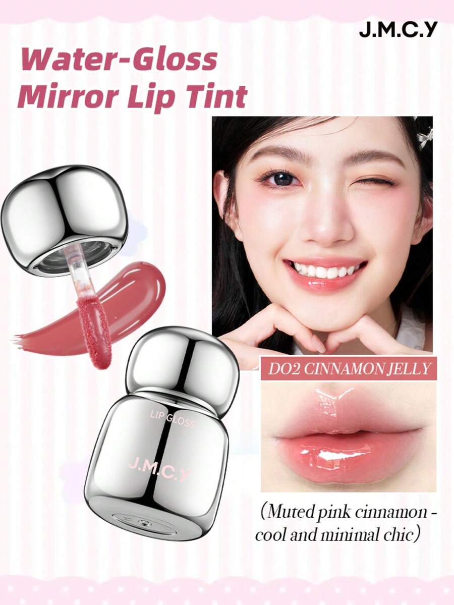 J.M.C.Y Brillo de labios transparente, hidratante, sin manchas, con brillo espejo, tinte de labios, suero de labios, lápiz labial para estudiantes - D02 Jalea de canela - Ver 1