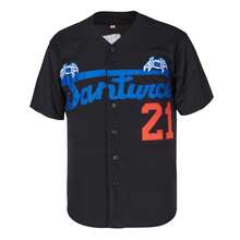 MEAN MACHINE Áo bóng chày nam Roberto Clemente Santurce Crabs #21 màu đen, thêu chữ, thích hợp cho tập luyện và thi đấu, quà tặng ngày thi đấu. - màu đen - Xem 4