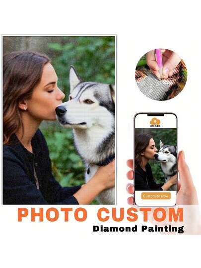 Custom Adult Diamond Painting Kits, 5D DIY Full Drill Art, Personalized Diamond Art With Your Photo, Unique Gift Options, Ideal For Relaxing & Home Decor ,Customized Personalized Adult 5D Full Diamond Art Painting Craft Rhinestone Exclusive Character Pattern Customization Cute Animal Customization DIY Round Diamond Embroidery Art Set