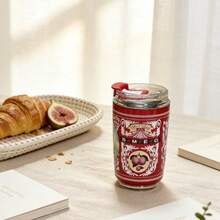 新款高品质双面图案保温杯，办公便携杯，咖啡杯，户外旅行车载杯，不锈钢材质，真空保温饮料杯，适合学生和成人居家、学校、办公室、聚会、露营、野餐等场合使用。杯身两面图案不同。 - 彩色 - 查看 9