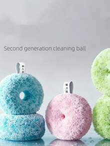 Cepillo de limpieza para cocina y baño, estropajo para fregadero, herramienta de limpieza para lavabo con gancho - Multicolor - Ver 5