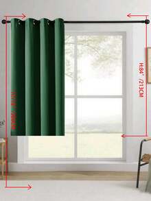 1pc/2pcs Solid Blackout Curtain Shades - Summer Home Decoration Thermal Insulated Grommet Blackout Draperies/Drapes For Bedroom, Living Room, Kitchen, Study, Office - Dark Green - View 53