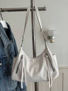 Túi xách tay cao cấp phong cách retro mới năm 2026, túi đeo vai chéo đa năng dung tích lớn thời trang dành cho nữ. - trắng - Xem 7
