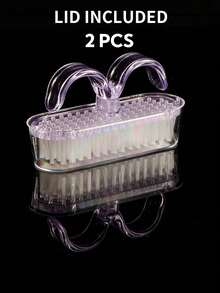 Nail Dust Cleaning Brush Set With Cover, Finger & Toe Nail Cleaning Brush Kit, Suitable For Men & Women, Applicable For Manicure - Multicolor - View 18