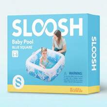 Sloosh - Piscina Inflable para niños 81 x 81 x 21 cm con colchón Suave Piscina Cuadrada Inflable con Pelotas para Fiestas Juguetes acuáticos portátiles para Interior y Exterior Azul - Azul - Ver 7