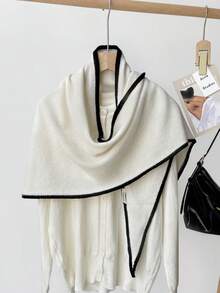 1pc Premium 100% Wool Triangular Knitted Shawl, Versatile Neck Warmer & Fashion Accessory, Ideal Gift - Multicolor 2 - View 18