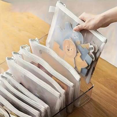 Bộ 6 túi lưới khóa kéo cỡ lớn dùng cho văn phòng, 3 kích cỡ, trong suốt, có thể dùng làm bìa đựng tài liệu, hộp bút, túi đựng đồ chơi xếp hình, túi đựng giấy tờ có khóa kéo, túi đựng đồ du lịch di động, quà tặng tốt nghiệp.