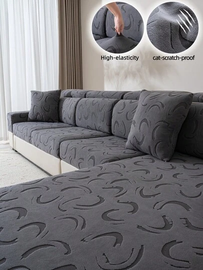 1 pieza Funda de sofá de terciopelo de alta calidad, funda de sofá minimalista moderna, para uso en todas las estaciones, protector de sofá antideslizante y antipolvo, elástica, duradera, resistente a las arrugas, cómoda, lavable a máquina, no deformable, no descolorida, a prueba de mascotas, resistente a las manchas, renovación de sofá, decoración de sofá, mejora del ambiente, se adapta a sofás de 1-4 plazas, sofá en forma de L