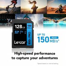 Lexar 128GB SDXC 記憶卡 800x V30 U3 最高 150MB/S 高速 SD 卡，適用 4K 影片、單反相機、無人機、運動攝影機、行車記錄器 - 查看 6