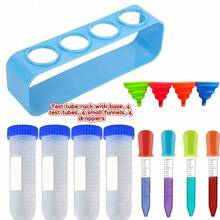 1 Bộ Giá đỡ ống nghiệm bằng nhựa, Ống nghiệm nhiều màu sắc, Phụ kiện Hóa học, Đồ dùng hoạt động giáo dục, Thích hợp cho Học sinh và Giáo viên, Rèn luyện khả năng tư duy, Phối hợp tay mắt, Ống nghiệm nhiều màu sắc sáng tạo + Giá đỡ ống nghiệm, Bộ 6 ống nghiệm màu, Bình hoa ống nghiệm dùng để trồng/nhân giống cây, Dụng cụ chủ đề khoa học (Màu sắc phụ kiện ngẫu nhiên) - Nhiều màu - Xem 25
