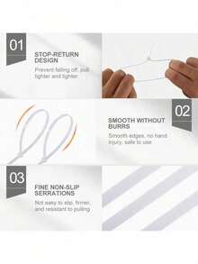 12 Inch Zip Cable Ties (1000 Pack), Self-Locking Premium Nylon Cable Wire Ties,Heavy Duty White, For Indoor And Outdoor By - Conventional - View 4