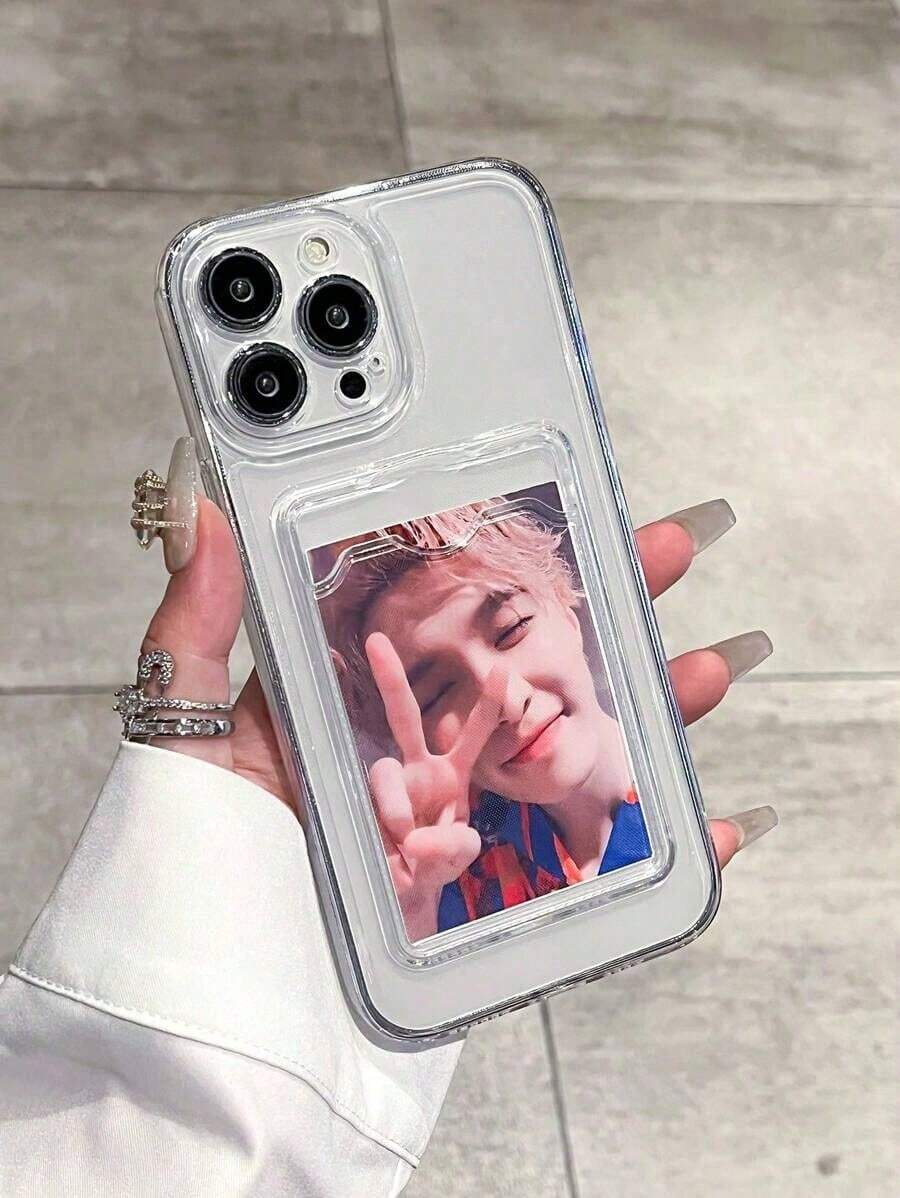 2pc Transparent TPU Card Holder Phone Case With Card & Photo Slot, Shock-Proof Minimalist Design, Suitable For IPhone X, XR, XS Max, 11, 12, 13, 13 Pro, 13 Pro Max, 14 Pro, 14 Pro Max, 15, 15 Pro, 15 Plus, 15 Pro Max, 16, 16 Pro, 16 Plus, 16 Pro Max Waterproof Anti-Fall Scratch ResistantFOR-YOUR-BELOVED-PHONE Christmas Gifts Christmas Gifts - 1pc - 查看 1