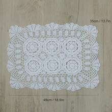 kilofly Handmade Crochet Cotton Lace Table Placemats Doilies Value Pack [Set of 4] White - Blanco - Ver 3