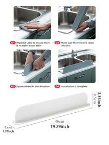 1pc Durable Silicone Suction Cup Splash Guard, Kitchen Sink Splash Protector With Suction Cup, Water Barrier To Prevent Spills, Protects Countertop From Water Stains, Suitable For Kitchen And Lab Sinks, Basins And Bowls, Great For Home And Professional Use - Black - View 15