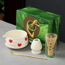 Bộ 1/4 món dụng cụ đánh trà Matcha hình hoa dễ thương, bộ ấm trà Nhật Bản bao gồm dụng cụ đánh trà và tô trà Matcha có vòi, bộ trà Matcha truyền thống Nhật Bản. - Nhiều màu - Xem 14