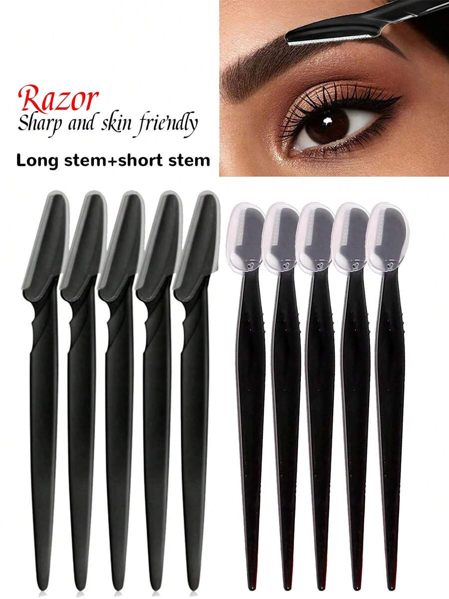 16 piezas/8 piezas/1 pieza Juego de recortador de cejas, herramienta exfoliante para la piel, afeitadora facial, afeitadora de precisión, herramienta de exfoliación suave, fácil moldeado de cejas, recortador de cejas, kit de eliminación del vello facial