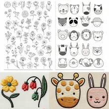 Washable Soluble Embroidery Stabilizer, Cute Animal & Floral Pattern DIY Hand Embroidery For Beginners, Pre-Printed Water-Soluble Embroidery Pattern Stabilizer - A247 - View 11