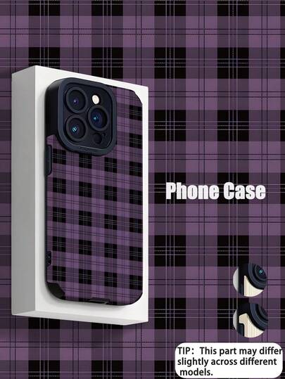 1 chiếc ốp lưng điện thoại giả da cao cấp, họa tiết sọc dọc đen tím tối giản, chống sốc và chống bám vân tay, thích hợp làm quà tặng sinh nhật/ngày lễ cho bạn bè, gia đình, người yêu, tương thích với iPhone và các dòng điện thoại khác.