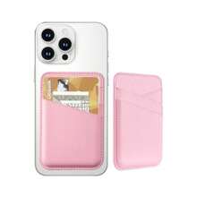 Phone Card Holder For Phone Case Leather Credit Card Sticky Wallet 3 Pockets Back Of Phone Compatible For IPhone Android Samsung Pink 1 Pack - 粉紅色1包 - 查看 8