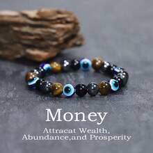 1pc Handmade Tiger Eye Demon Eye Beaded Bracelet, Jewelry Gift For Men And Women - Evil Eye - View 2