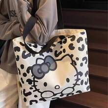 Sanrio 1件裝卡通帆布單肩包，多功能大容量學生通勤托特包，清新可愛設計，單肩包，托特包，大容量，適合學生上學、旅行、海灘、露營、化妝品、禮物、生日、婚禮、校園使用 - 彩色 - 查看 8