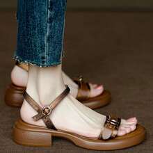 Women Flat Sandals - Brown - View 8