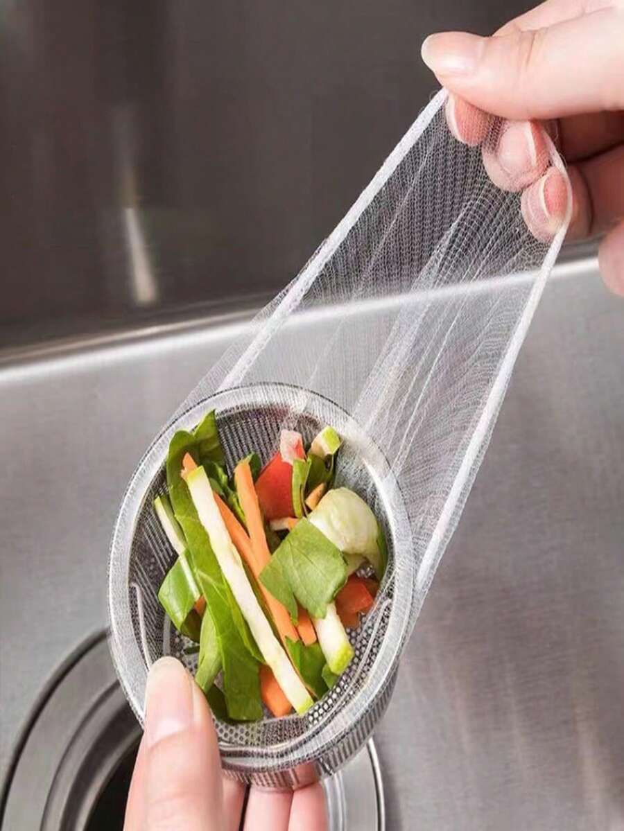 30/50/100/200pcs Sink Strainer, Kitchen Filter Net, Disposable Filter Bags For Capturing Food Residue, Suitable For Kitchen Sink Filters, Easy Drain Cleaning, Essential Kitchen Cleaning Supplies