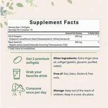 Gozycity-Oregano Oil With Black Seed Oil 6000mg Softgels – 150 Count (75-Day Supply) |   Dual Action Immune Support For Respiratory & Gut Health |   Non-GMO, Gluten Free – 2-In-1 Formula With Carvacrol & Thymoquinone - 1PC - 查看 4