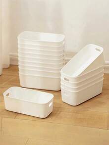 6 piezas/10 piezas Cajas de almacenamiento para cajones de bebé, cajas de almacenamiento con compartimentos blancas/beige, organizadores de cajones de plástico, adecuados para la guardería, fundas de teléfono y accesorios de mesita de noche, diseño minimalista y fresco, ahorro de espacio - Multicolor - Ver 10