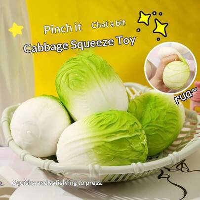 Đồ chơi giảm căng thẳng sáng tạo mới năm 2026, đồ chơi bóp hình bắp cải mềm dẻo, đồ chơi giảm áp lực, món quà hoàn hảo cho bé trai, bé gái, gia đình, bạn bè, sinh nhật, tiệc tùng.