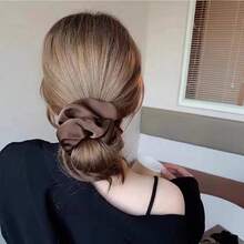 3pcs/Set Women's French Retro Satin Scrunchie High And Low Ponytail Hair Tie Non-Damaging Hair Bun Hair Rope Suitable For Daily Commute Outdoor Leisure Use Holiday Accessories Hair Elastics Hair Rubber Bands Elastic Hair Tie - Multicolor - View 3